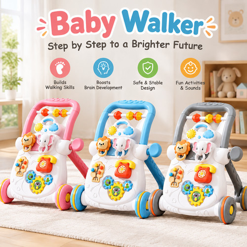 Baby walker push along musical - walker,