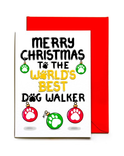 Christmas card for dog walker - card,